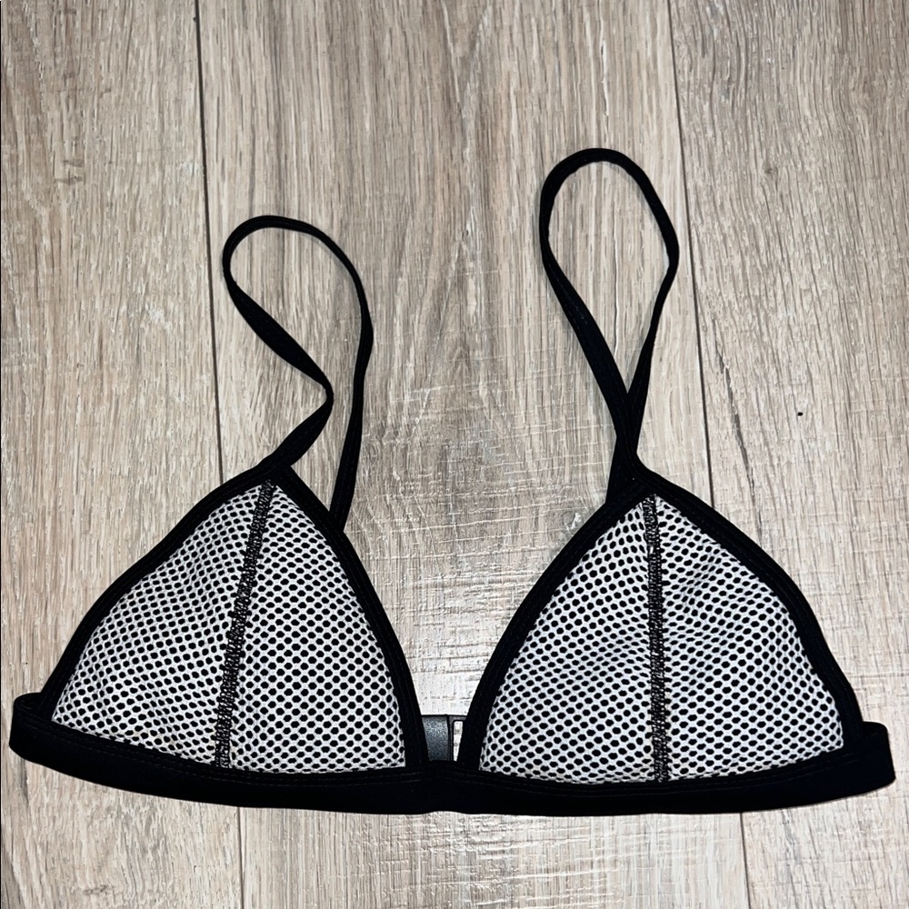 Muxilove Black & White Mesh Triangle bikini top